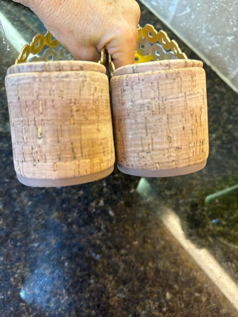 Larroude Charli Gold Silver Metallic Strap Sandals Mules 6.5 NWOT HARD TO FIND - Picture 9 of 12